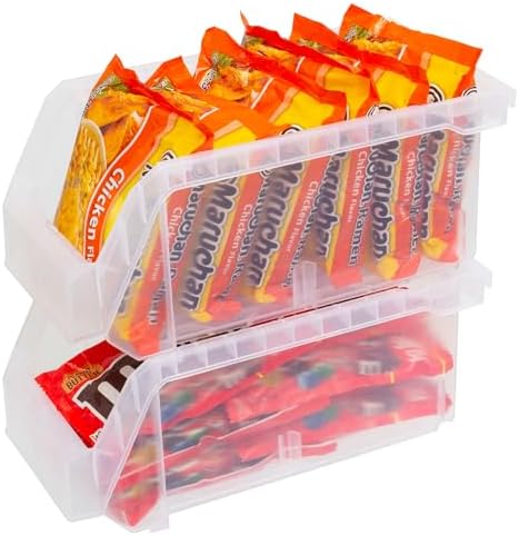 ReadySpace Medium Stackable Plastic Storage Bins, 8-Pack