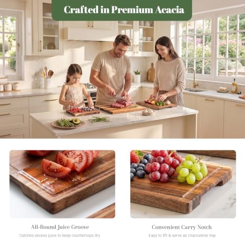 Cutting Boards for Kitchen with Wood Storage Stand Chopping Board
