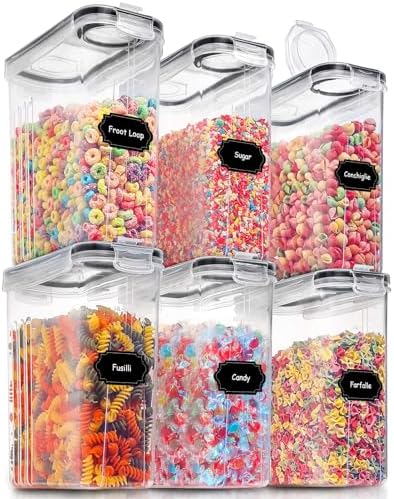 PRAKI 4L Dry Food Storage Containers with Lids, 6PCS
