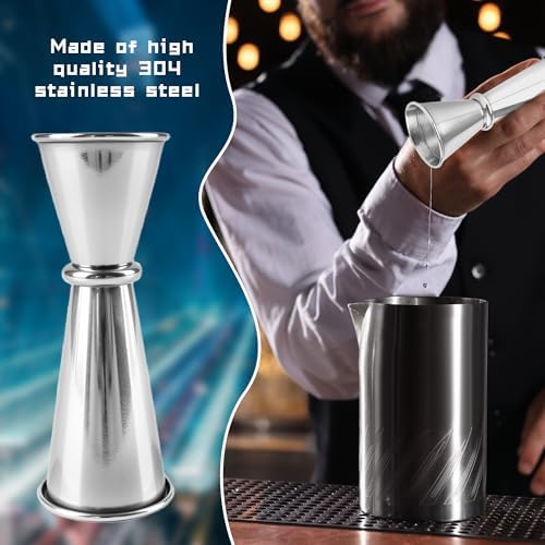 12 Pcs Jigger for Bartending 2 oz 1 oz 304 Stainless Steel Shot