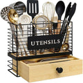 THYGIFTREE Kitchen Utensil Holder for Countertop, 2-in-1 Utensil