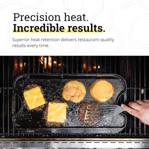 Lodge Pro-Grid Reversible Grill/Griddle, PFAS-Free, 20 x 10.5 Inches