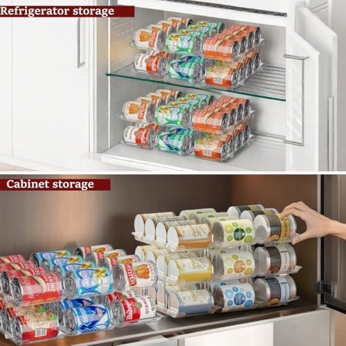 Can Organizer for Pantry, 3 Tier Rolling Can Storage Organizer Pantry