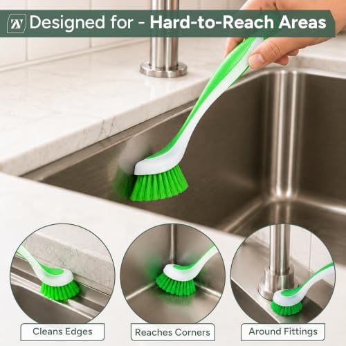 Zuvo Dish Brush Set of 3 with Suction Cup