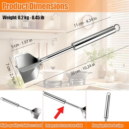 Meat Masher, 304 Stainless Steel 6 Blade Ground Beef Chopper Tool