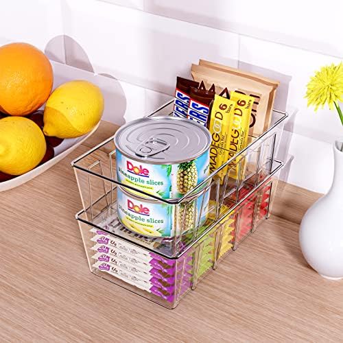 Puricon 2 Pack Pantry Storage Bins for Kitchen Fridge
