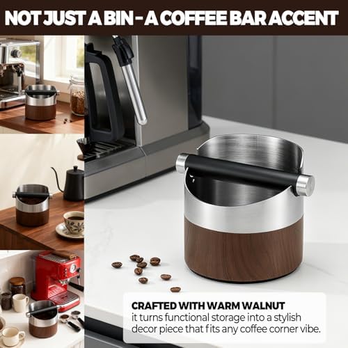 MUTEX Espresso Puck Knock Box in Stainless Steel with Removable Knock