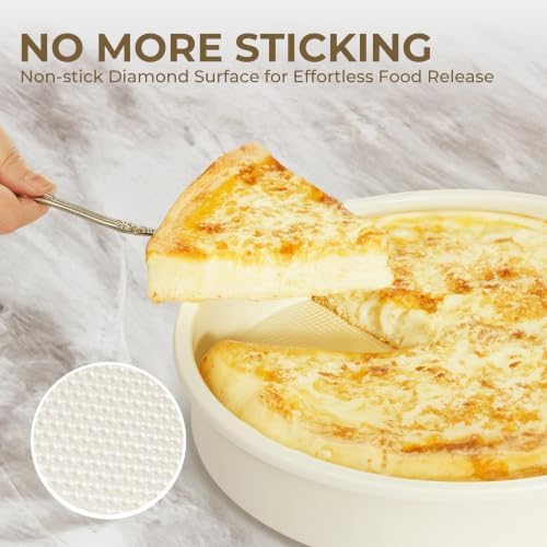 Aluminized Steel Round Cake Pans Set of 2, with Ceramic Nontoxic