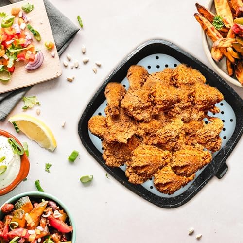 Square Air Fryer Liners Silicone 8.5” x 8.5", 3-Pack, Pastel Colors