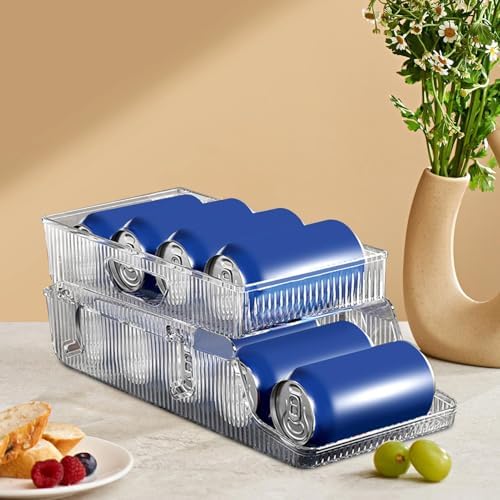 Refrigerator Soda Can Dispenser, Stackable Can Holder