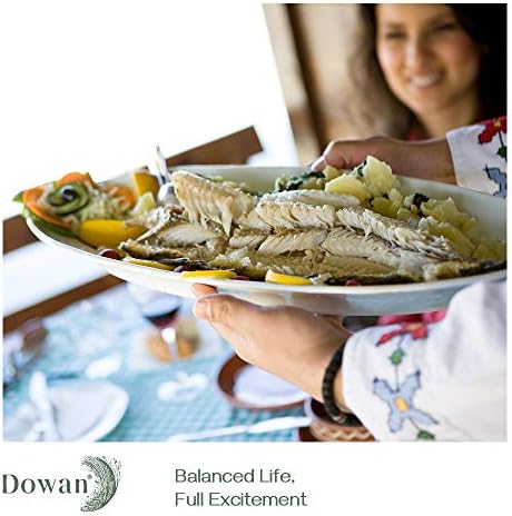 DOWAN 14" Serving Platters for Entertaining, Oval White Serving