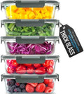 Zulay Kitchen 5-Piece 36oz Glass Storage Containers with Lids