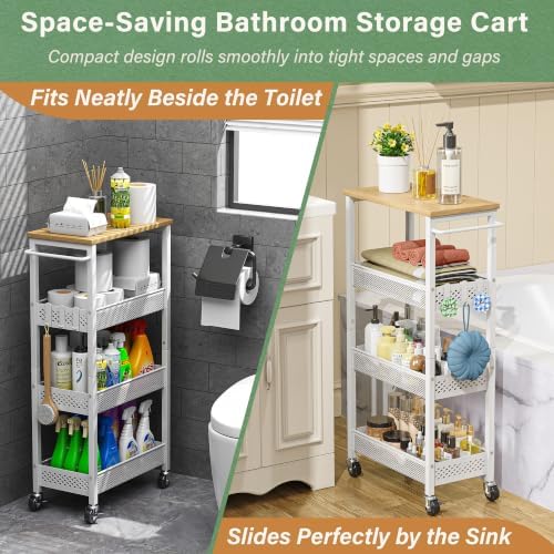 OKZEST 4-Tier Slim Rolling Storage Cart