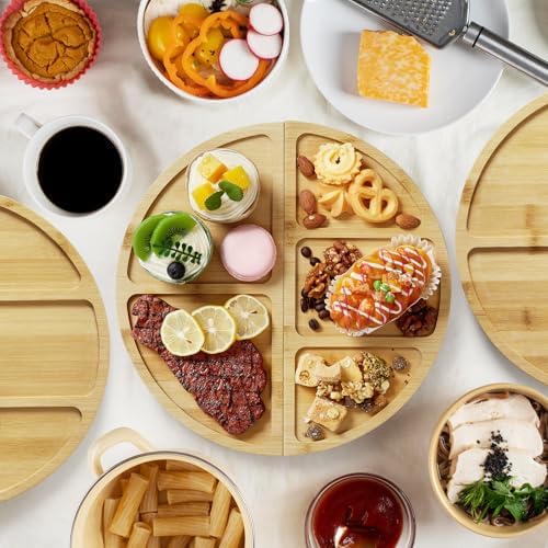 Takywep Eco-Friendly 3-Piece Bamboo Cheese & Meat and Cheese Platter