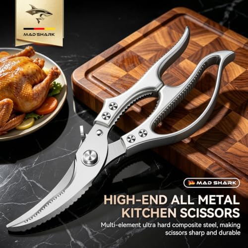 MAD SHARK Heavy Duty Poultry Shears,Spring Loaded Kitchen