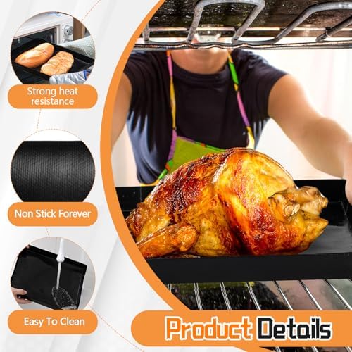 Teenyyou 2 Pcs 11'' x 11'' x 1'' PTFE Solid Nonstick Oven Basket Trays