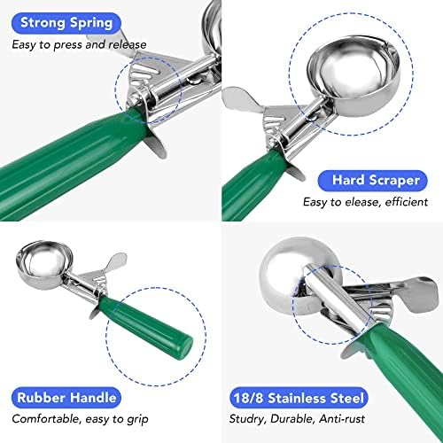 HUDAEN Cookie Scoop Set,Ice Cream Scoop Set,3 PCS Colorful Ice Cream