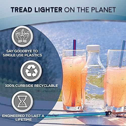 Reusable Drinking Straws with Travel Case, Made in USA, Cups 12-32 oz