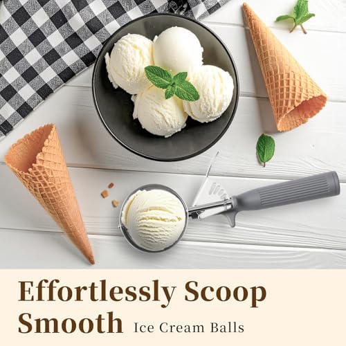HOMURE H 4 oz Scoop, Large Ice Cream Scoop with Trigger, #8/ Half Cup