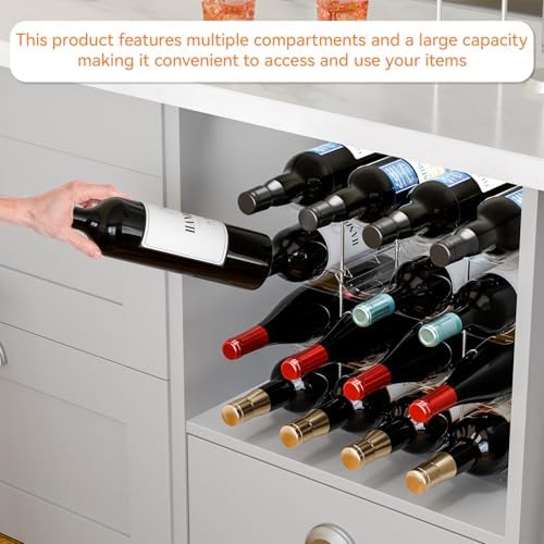 Yieach 4 Tier Stackable Wine Racks Countertop,Sturdy and Durable Wine