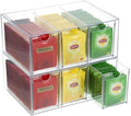 6 Drawers Tea Bag Organizer, Clear Acrylic Tea Bag Storage Holder