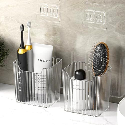 4 Pack Acrylic Wall Mount Organizer, Clear