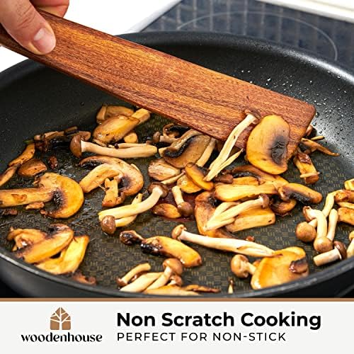 12-Inch Teak Wood Spatula Set, 2-Piece