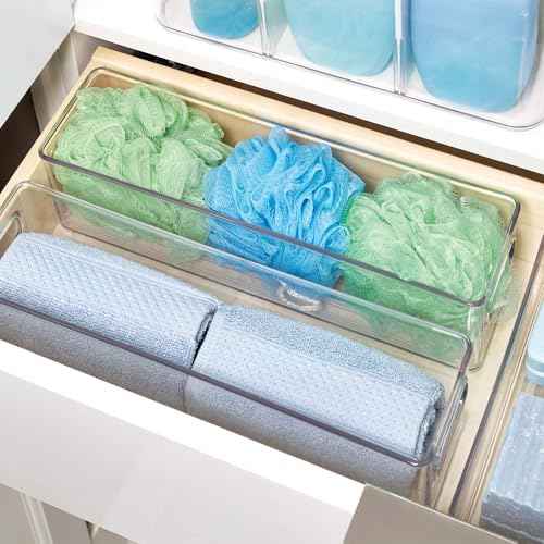 iDesign Stackable Fridge Bin with Handles, Set of 2, Clear
