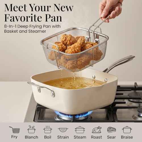 GOTHAM STEEL 20 Pc Ceramic Cookware Set with Knives Set