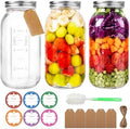 64 oz Mason Jars with Lids, 3 Pack Half Gallon Canning Jars