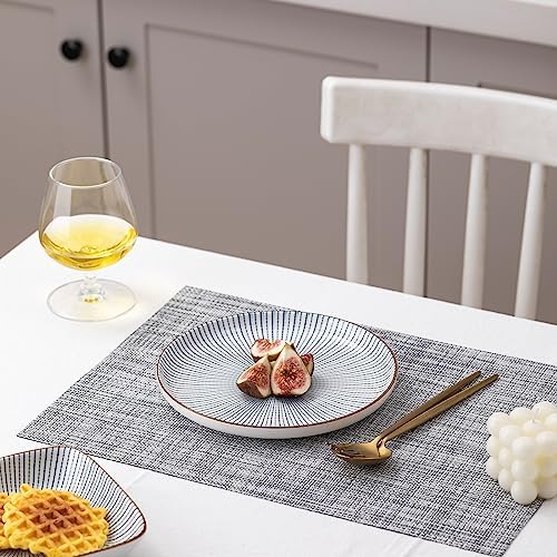 LEXMORE Placemats Set of 4 Vinyl/Plastic Woven Place Mats for Kitchen