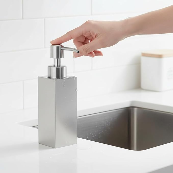 Soap Dispenser with Rust Proof Stainless Steel Pump Refillable - Image 8