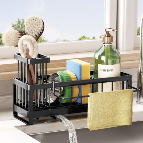 SWTYMIKI Stainless Steel Sink Caddy, Black