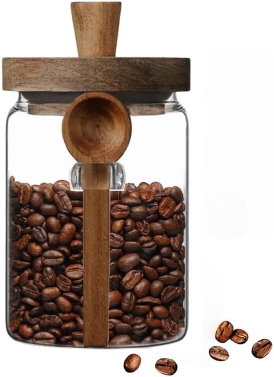 ANSQU Glass Jar with Lid, 20.3oz Food Storage Containers Coffee Jar Coffee by ANSQU