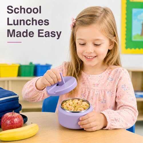 13.5oz Kids Jar for Hot Food, Insulated Vacuum Food Jar with Buckle