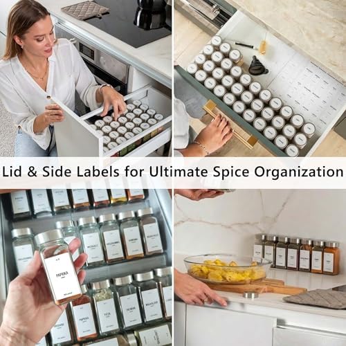 Deco haus Glass Spice Jars with Label 24x4oz - Spice Containers +280