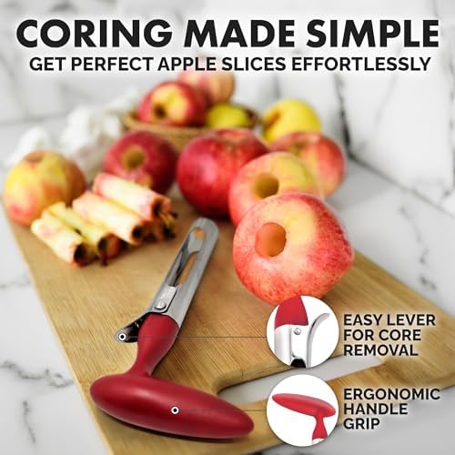 Zulay Kitchen Apple Corer, Red