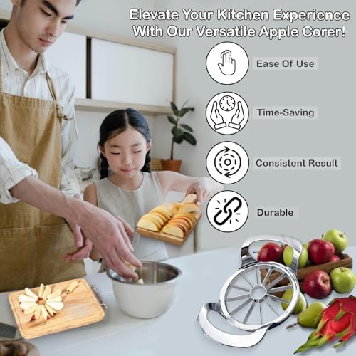 Apple Slicer and Corer - 12 Blade Extra Large, Stainless Steel Apple