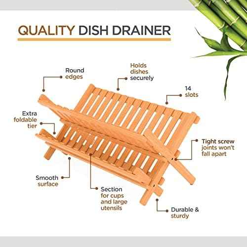 Bambüsi 2-Tier Bamboo Dish Drying Rack