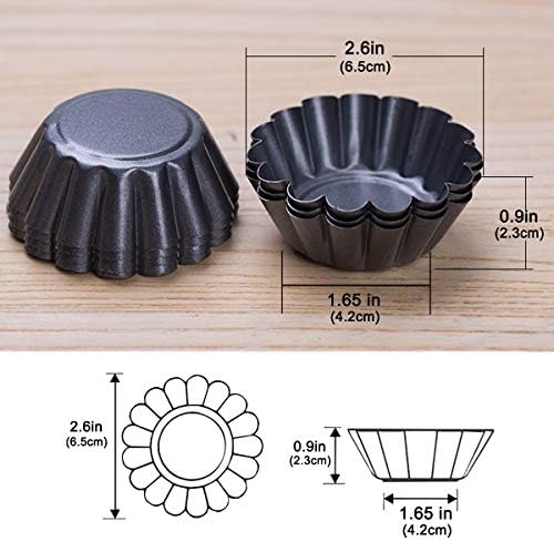 12 Packs Egg Tart Mold, Size 2.6 x 0.9inch, Cupcake Cake Muffin Mold