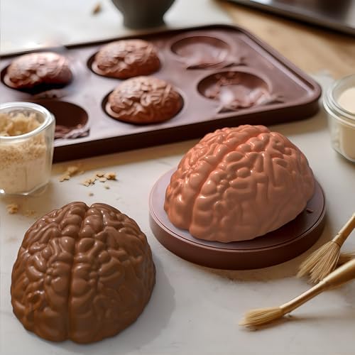 Halloween Silicone Molds - Brain Jello Mold with Support Base, 3D