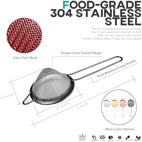 Homestia Stainless Steel Fine Mesh Strainer, Sieve Sifter For Tea