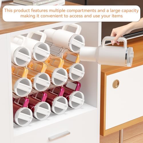 Yieach 2 Tier Water Bottle Holder for Cabinet,Acrylic Wine Rack and