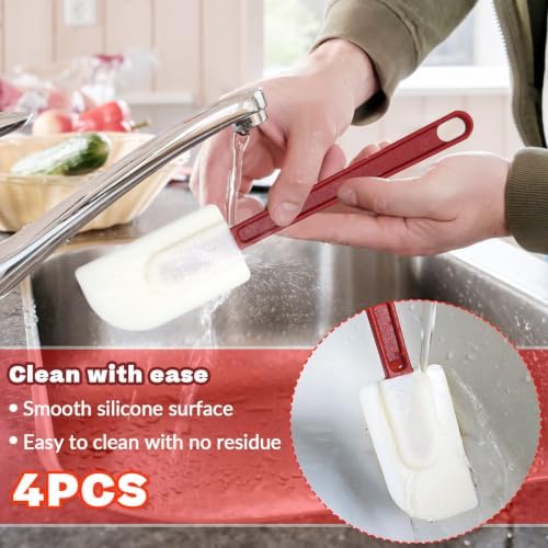 4 PCS Heat Resistant Silicone Spatulas, 10-Inch Silicone Scraper