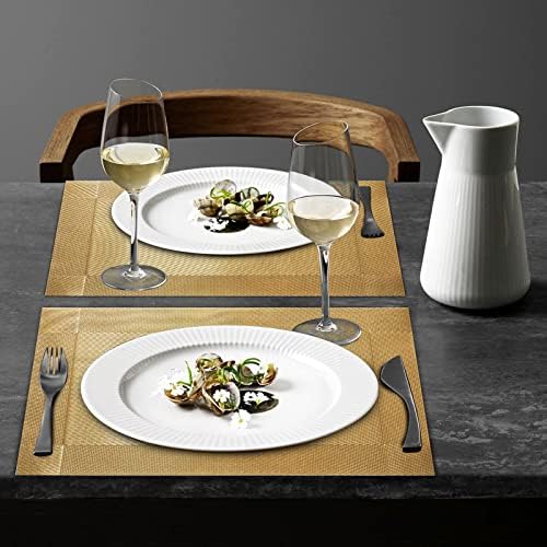 Trophable Placemats Set of 6 Table Placemats Heat Resistant Woven