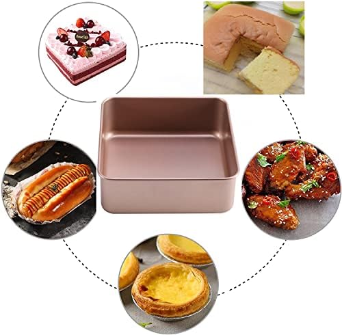 Siking 8'' x 3'' Deep Square Cake Pan Baking Mold Non-stick Coating