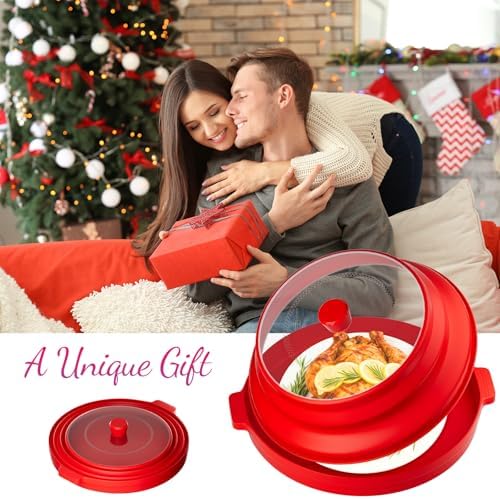 2 in 1 Microwave Splatter Cover for Food with Anti-scald Base Plate