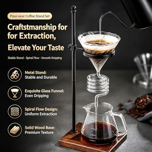Spiral Pour Over Coffee Maker Set, Glass Dripper