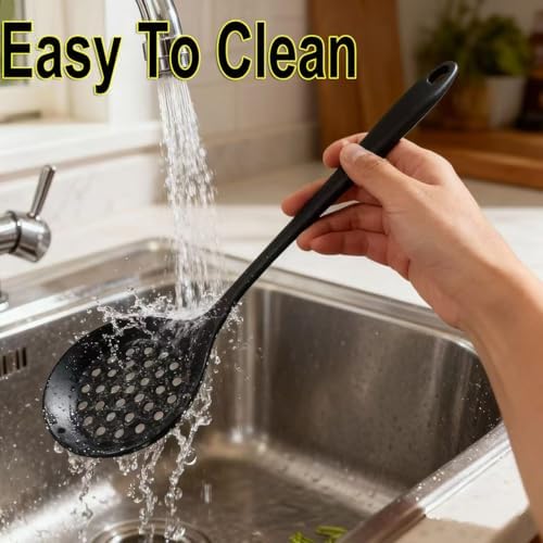 Silicone Slotted Cooking Spoons Cooking Ladle,Strainer Spoon,Skimmer