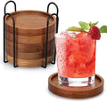 Wooden Coaster Set of 6 Coffee Table Decor Bar Cup Drink Coasters